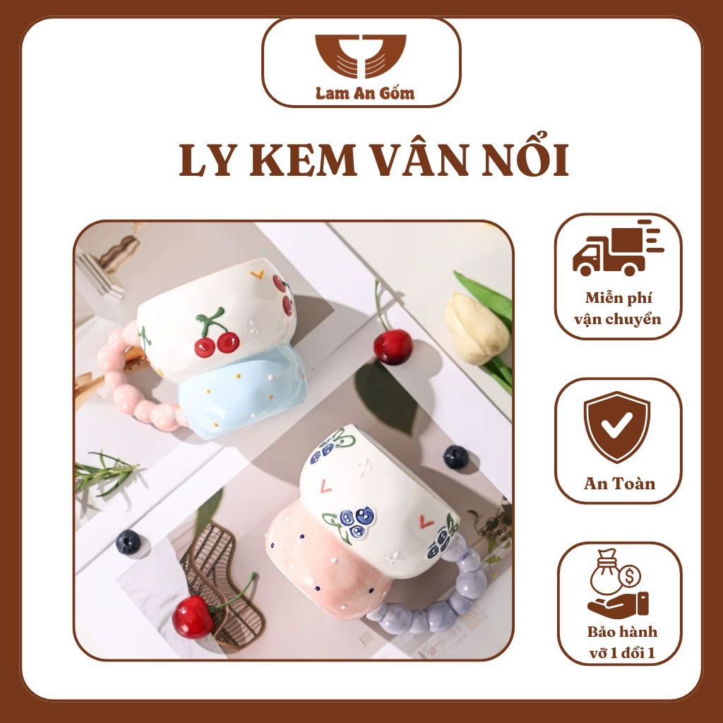 Ly sứ họa tiết nổi 3d