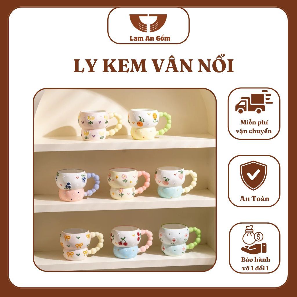 Ly sứ họa tiết nổi 3d