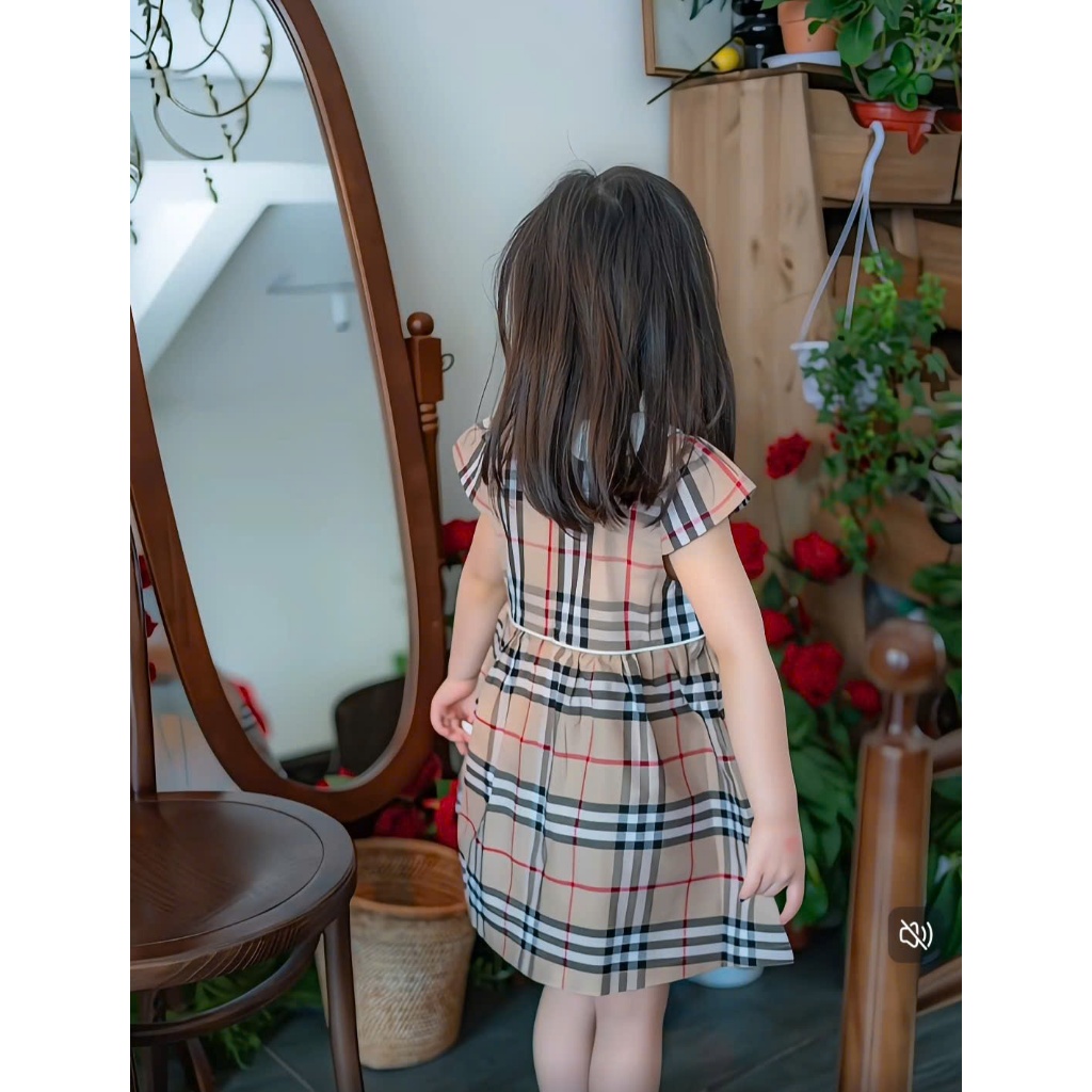 Váy khoá sau lưng sz 9 - 35 KG 4 màu chất cotton váy bé gái mùa hè