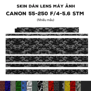Skin dán Lens Canon 55-250 f4-5.6 STM (Nhiều mẫu) | Decal Film 3M dán bảo vệ ống kính máy ảnh 55-250 mm