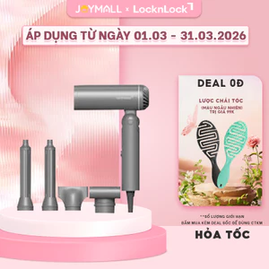 Máy Sấy Tạo Kiểu Tóc Gấp Gọn LocknLock ENA626GRY Công Nghệ Ion Âm, Hàng Chính Hãng, 1300W - JoyMall