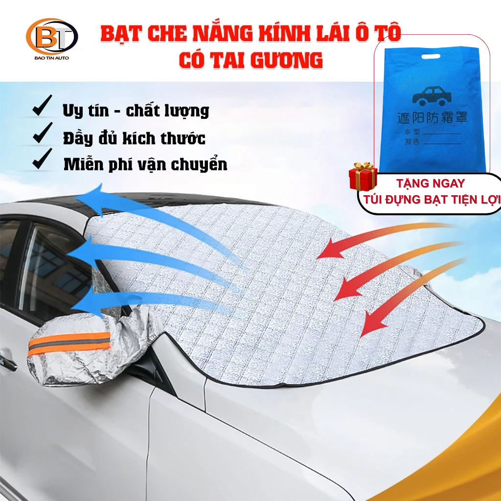 Bạt Che Nắng Kính Lái Ô Tô Trùm Tai Gương Giúp Chống Nóng và Bảo Vệ Taplo,gấp gọn dễ dàng phù hợp cho xe từ 4 đến 7 chỗ