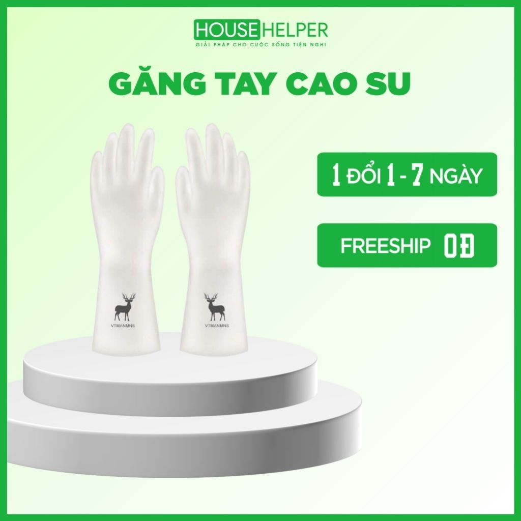 Combo 5 Găng Tay Cao Su Hình Hươu, Bao Tay Cao Su Rửa Chén Siêu Dai Siêu Bền - Loại 30cm