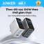 Củ sạc nhanh Anker B121B 100W 3 cổng 2C1A, thiết kế chân gập nhỏ gọn, tích hợp màn hình thông minh, tương thích iPhone