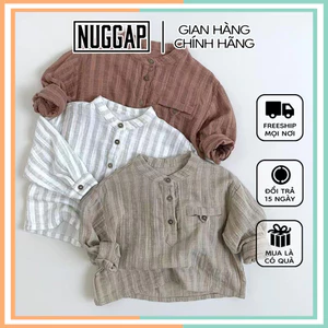 Áo sơ mi dài tay cho bé, áo sơ mi Hàn Quốc cho bé YOU Nuggap