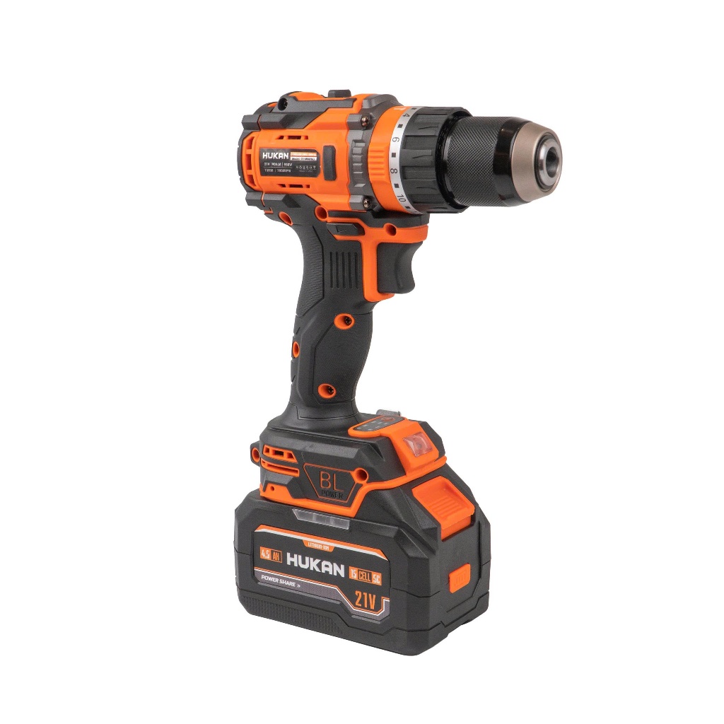 Bộ máy khoan pin đầu 13mm HUKAN G1-M88PRO, Lực siết lớn 90Nm, 3 chức năng có búa - Không chổi than