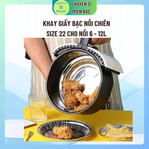 Khay giấy bạc lót nồi chiên không dầu đủ các size 18 20 22, khuôn giấy bạc, giấy bạc nướng