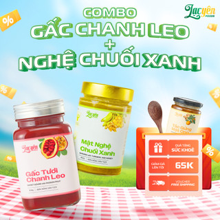 [Combo Mật Nghệ Chuối Xanh-Gấc] Lạc Yên Foods Gồm Nghệ Chuối Xanh 250G+ Gấc Chanh Leo 900G