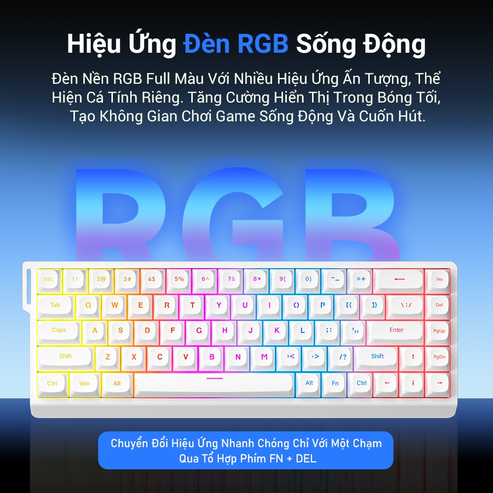 Bàn Phím Màng FURYCUBE IP68S, RGB Membrane, Layout 65% 68 Phím, Keycap PBT, Gõ êm, Cho Văn Phòng | BigBuy360 - bigbuy360.vn