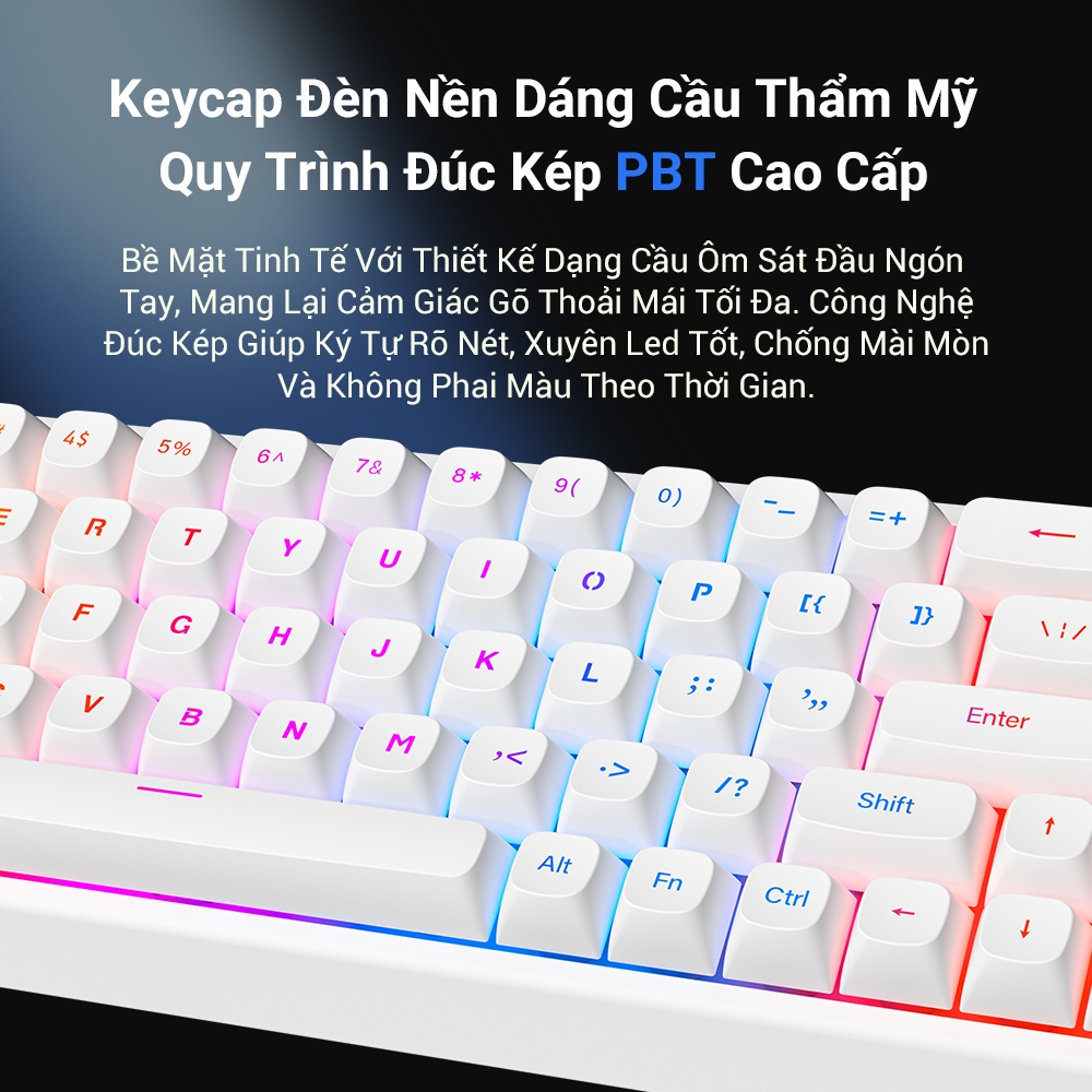 Bàn Phím Màng FURYCUBE IP68S, RGB Membrane, Layout 65% 68 Phím, Keycap PBT, Gõ êm, Cho Văn Phòng | BigBuy360 - bigbuy360.vn