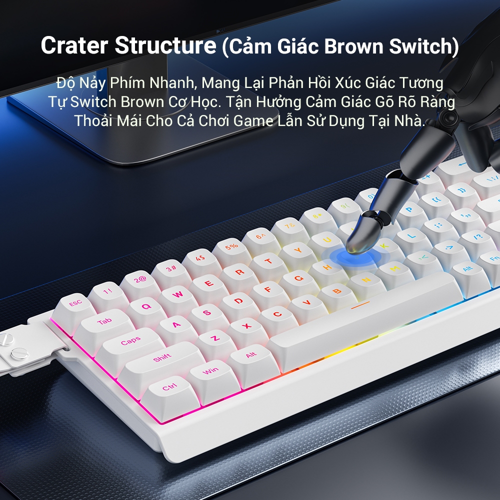 Bàn Phím Màng FURYCUBE IP68S, RGB Membrane, Layout 65% 68 Phím, Keycap PBT, Gõ êm, Cho Văn Phòng | BigBuy360 - bigbuy360.vn