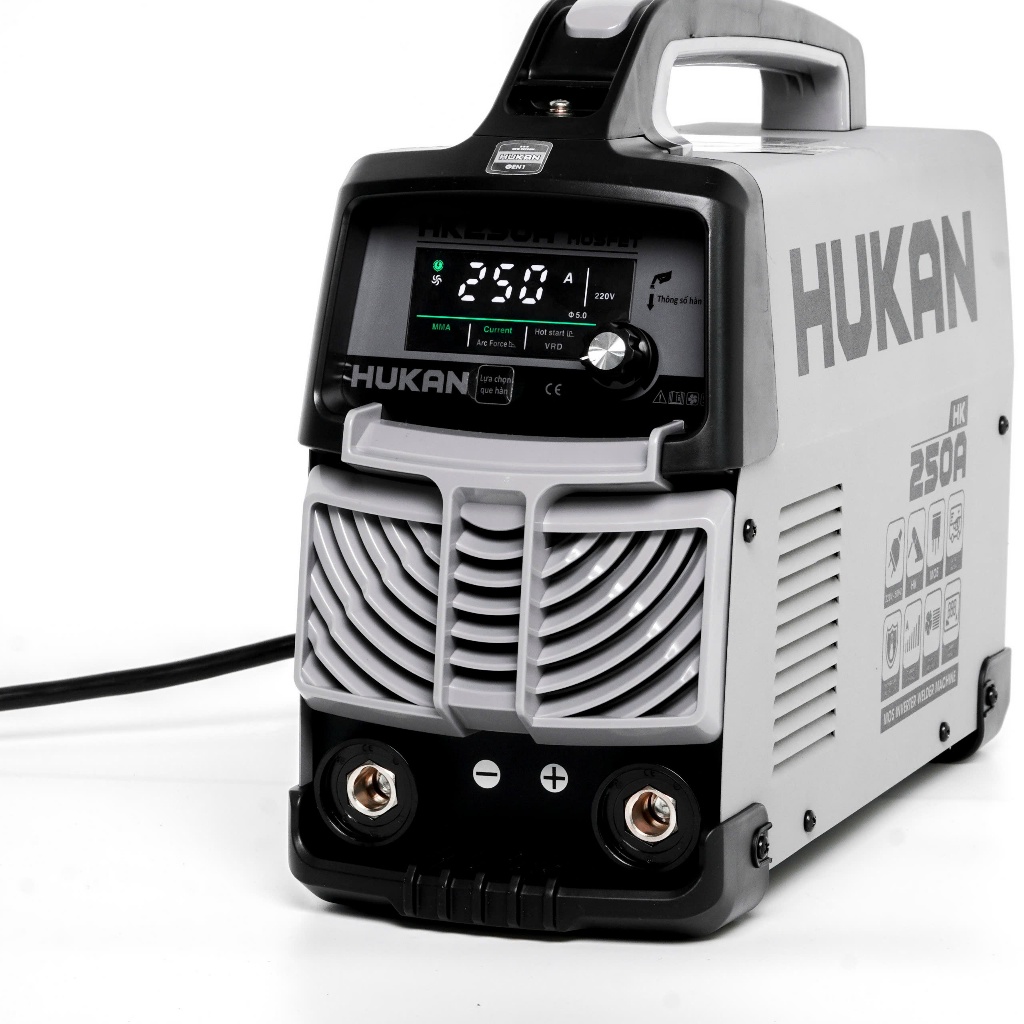 Máy hàn điện tử HUKAN ARC-250MOSFET, Công suất 4.3kv x 220v, Hàn que 1.6mm - 4.0mm, Công nghệ INVERTER