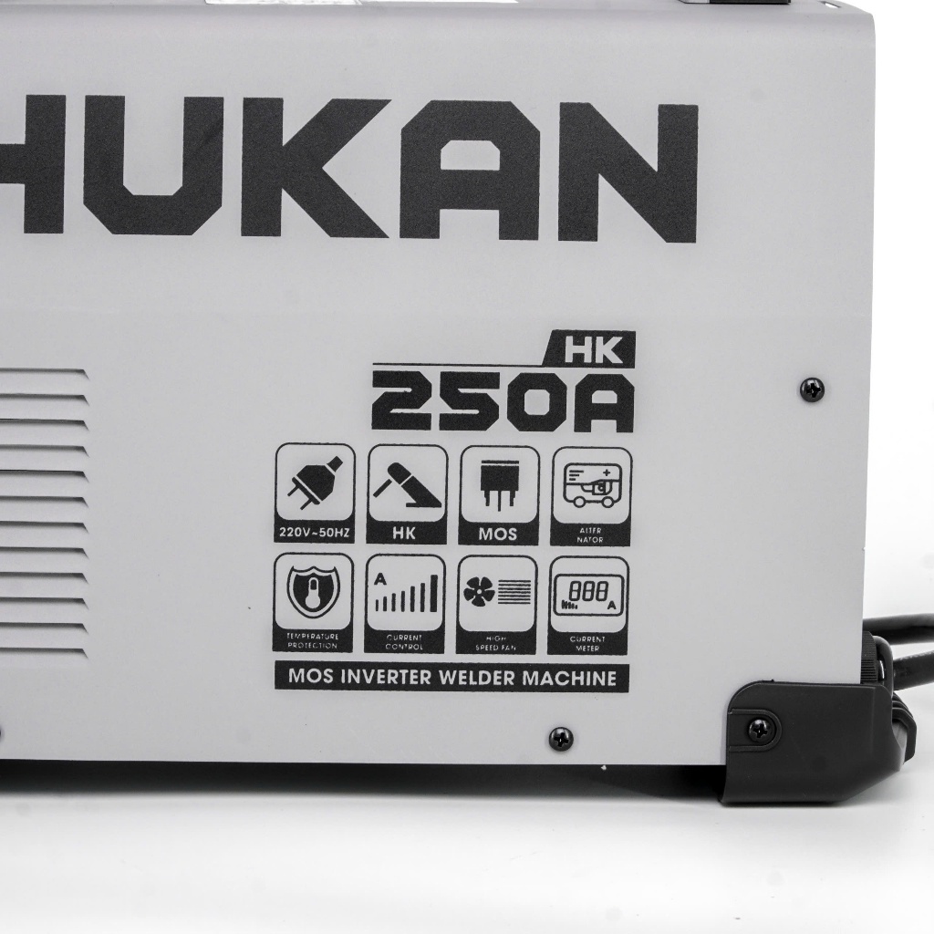 Máy hàn điện tử HUKAN ARC-250MOSFET, Công suất 4.3kv x 220v, Hàn que 1.6mm - 4.0mm, Công nghệ INVERTER