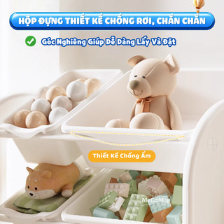 Giá Sách Kèm Kệ Đựng Đồ Chơi Cho Bé, Kệ Đựng Đồ Dùng Học Tập Đa Năng Dày Dặn Chắc Chắn Tiết Kiệm Không Gian
