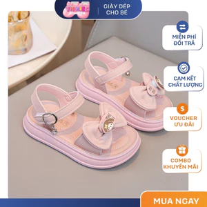 Dép Sandal Cho Bé, Dép Quai Hậu Nơ Hồng Quai Dán Tiện Lợi, Dép Đi Học Đi Chơi Dễ Thương Hàn Quốc TH Kids