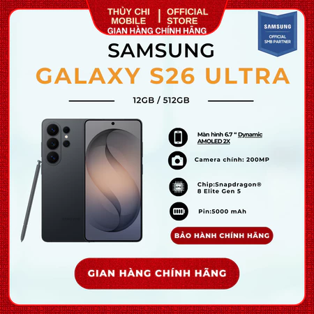 Điện thoại Samsung Galaxy S26 Ultra 12GB/512GB - Hàng Chính Hãng Samsung Việt Nam