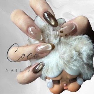 (Hot Sale) Nail Box thiết kế G168 nail màu thạch trà mắt mèo fench nâu vẽ beo nhà Gemychip