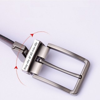Thắt lưng nam mặt xoay cao cấp, dây nịt nam Broobelt đi học, đi làm bản 3.3cm bằng da thật TL61