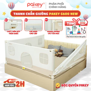 Thanh Chắn Giường Cho Bé Pakey G600, Mẫu Mới Vải 600D Cao Cấp, Khung Vuông Dày Dặn Nâng Hạ 100% Bằng 1 Bên