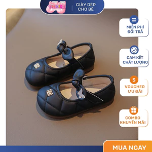 Giày Búp Bê Bé Gái, Hài Búp Bê Cho Bé Từ 3-12 Tuổi Da PU Thiết Kế Quai Dán Tiện Lợi Dễ Thương TH Kids(form nhỏ)