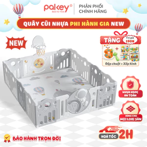Quây Cũi Nhựa Phi Hành Gia Cho Bé, Quây Cũi Cao Cấp Độc Quyền Pakey Tặng Kèm 100 Bóng + Thảm + Set Bóng Rổ