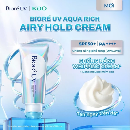 Biore UV Aqua Rich Airy Hold Cream Chống Nắng Mỏng Nhẹ SPF50+ PA++++ 70g