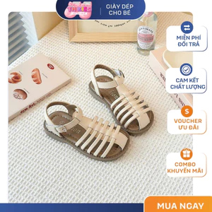 Dép Quai Hậu Cho Bé Gái, Giày Sandal Rọ Mũi Mềm Êm Quai Dán Phong Cách Hàn Quốc TH Kids