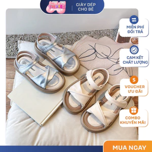 Dép Sandal Bé Gái Quai Chéo Cao Cấp – Đế Mềm Chống Trượt, Thoáng Khí, Phong Cách Hàn Quốc Cho Bé