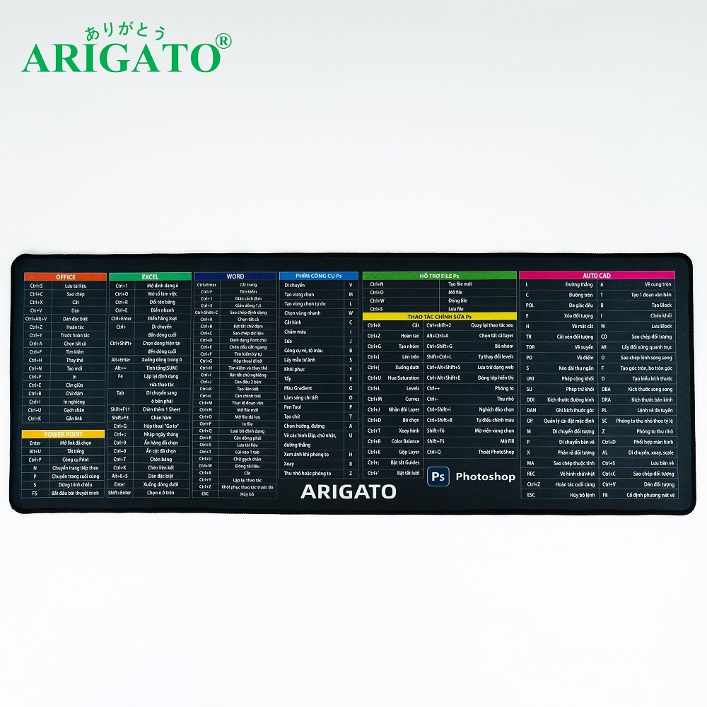 Bàn Di Chuột Deskmat 30x70cm Phím Tắt Đầy Đủ – Lót Chuột Văn Phòng & Game, Cao Su Non Êm Tay