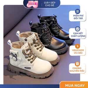 Bốt Martin Trẻ Em Hình Thỏ Siêu Đáng Yêu - Giày Bốt Cao Cổ Cho Bé Da Mềm Đế Chống Trơn Trượt TH Kids