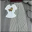 Sét Bộ Nữ In Lừa Vàng Dáng Babytee Ôm Eo Phối Quần Dài Sọc Kẻ Basic Nữ Tính Trẻ Trung Năng Động