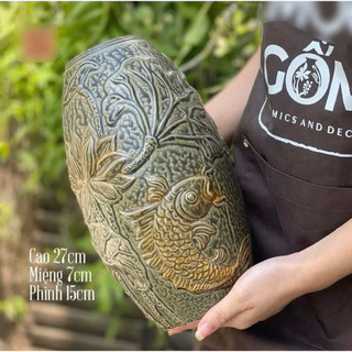 Bộ Sưu Tập lọ bình hoa men lam chảy gốm sứ Bát Tràng cao cấp cắm các loại hoa làm quà tặng