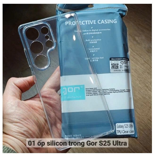 Ốp lưng case silicon Gor trong mỏng Samsung S26 Ultra S25 S24 S23 S22 S21 + Note 20 10 Plus S10 5G