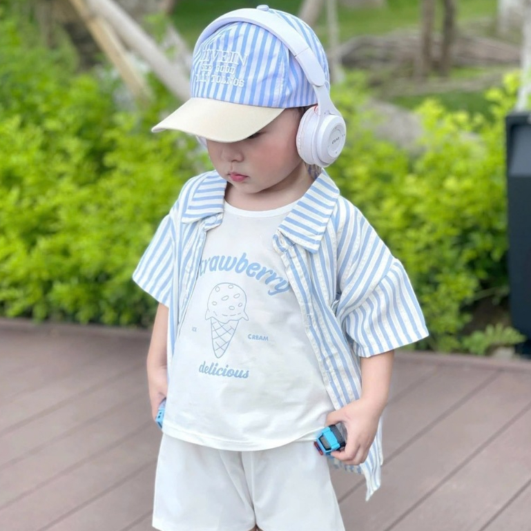 Sẵn Ship - Hỏa Tốc -Set 4 Món Full Set  cho bé đi biển đi chơi đi học du lịch chuẩn luôn cho bé trai từ 7-24kg xinh luôn