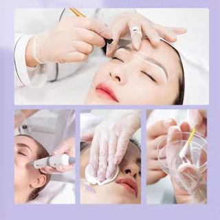 Găng tay cao su trong suốt không mùi không bột, bao tay cao su y tế siêu dai hộp 100 chiếc cho nấu ăn, spa, sửa chữa