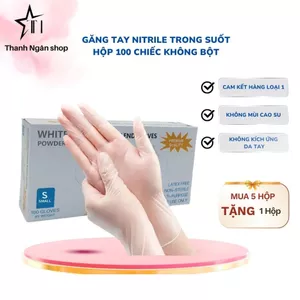 Găng tay cao su trong suốt không mùi không bột, bao tay cao su y tế siêu dai hộp 100 chiếc cho nấu ăn, spa, sửa chữa