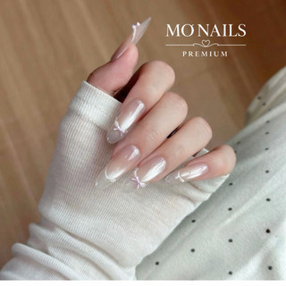 Nailbox Thiết Kế, Móng Úp, Móng Tay Giả Thạch Gạo Fench Viền Trắng Mắt Mèo Ánh Trăng Chụp Kỉ Yếu P38
