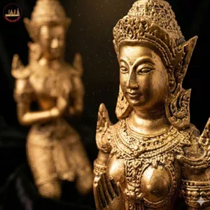 Vật Phẩm Trang Trí Kệ Sách Mẫu Tượng Đôi Thailand cao 19cm