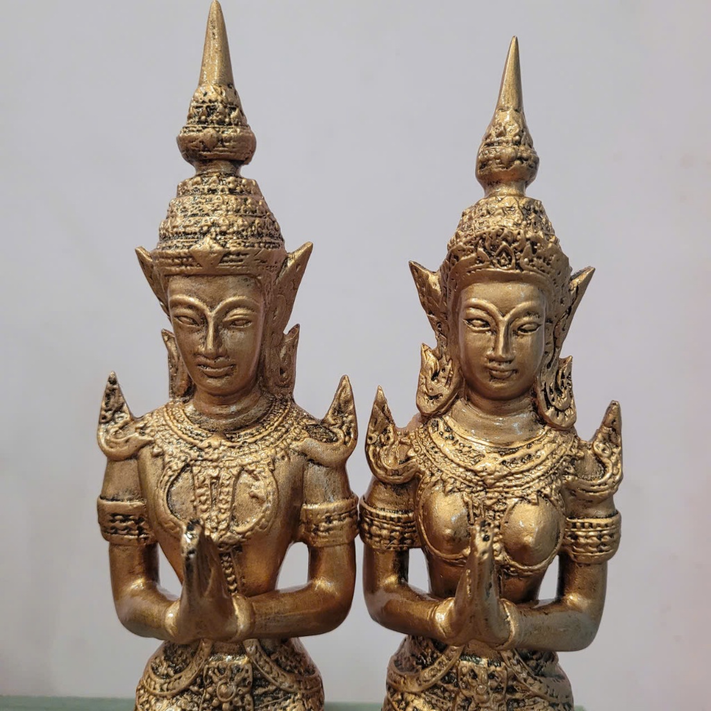 Tượng Decor Trang Trí Kệ Gỗ Mẫu Đôi Chư Thiên Tinh Xảo 19cm