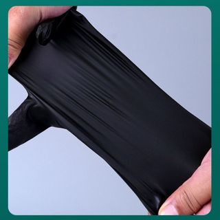 Găng tay cao su đen NITRILE không bột, không kích da, không mùi, siêu dai hộp 100 chiếc