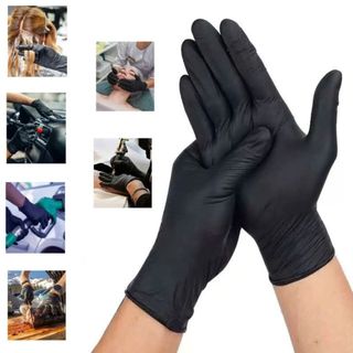 Găng tay cao su đen NITRILE không bột, không kích da, không mùi, siêu dai hộp 100 chiếc