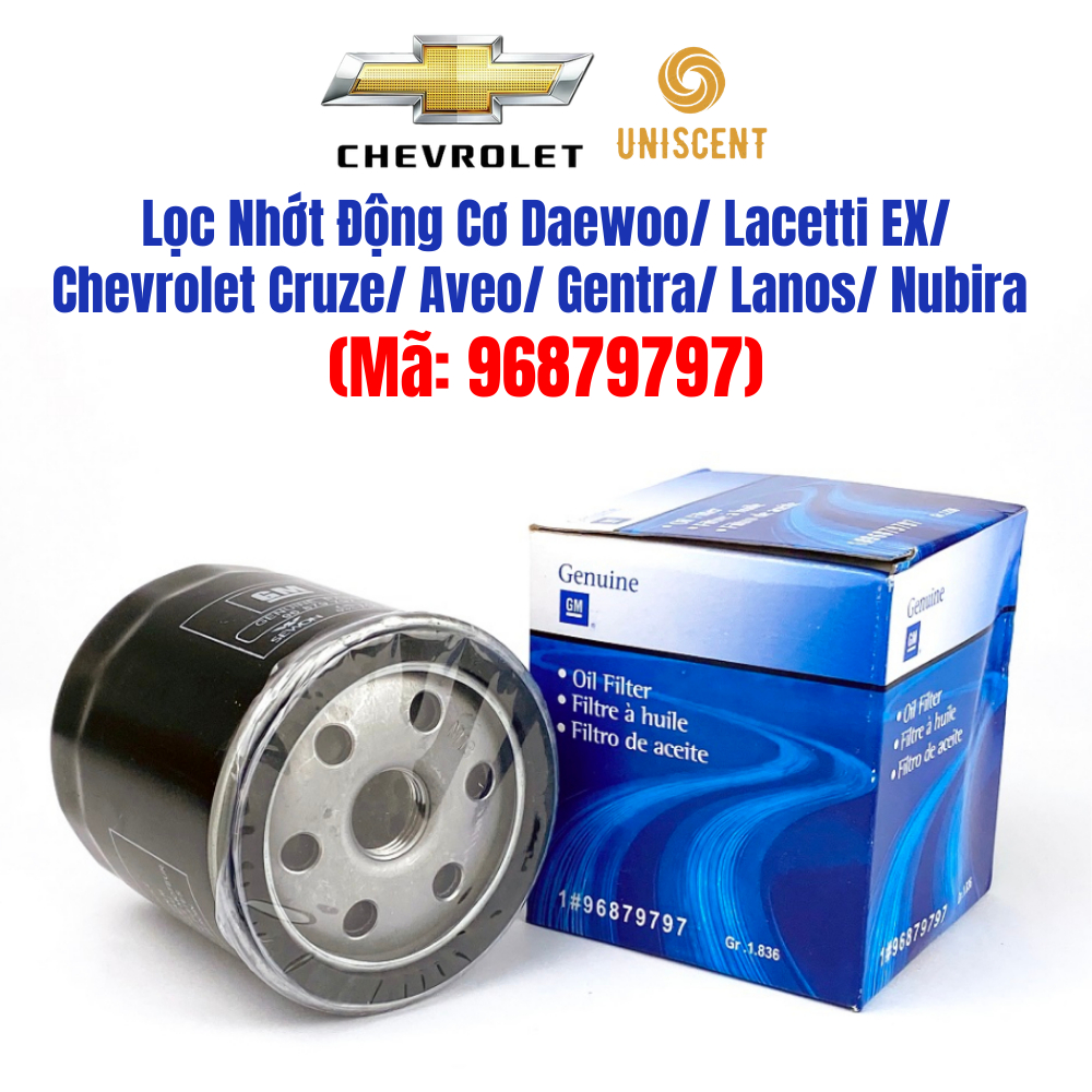 Lọc Nhớt Động Cơ Captiva/ Lacetti EX/ Chevrolet Cruze/ Aveo/ Gentra/ Lanos/ Nubira (Mã: 96879797)