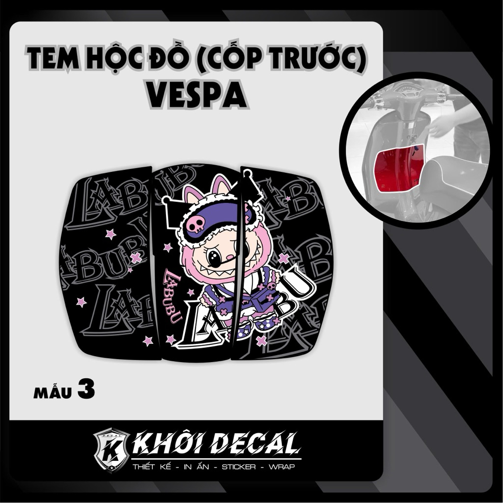 Tem dán nắp cốp(hộc trước)Vespa Sprint,Primavera,TFT 2015-2025…decal cao cấp