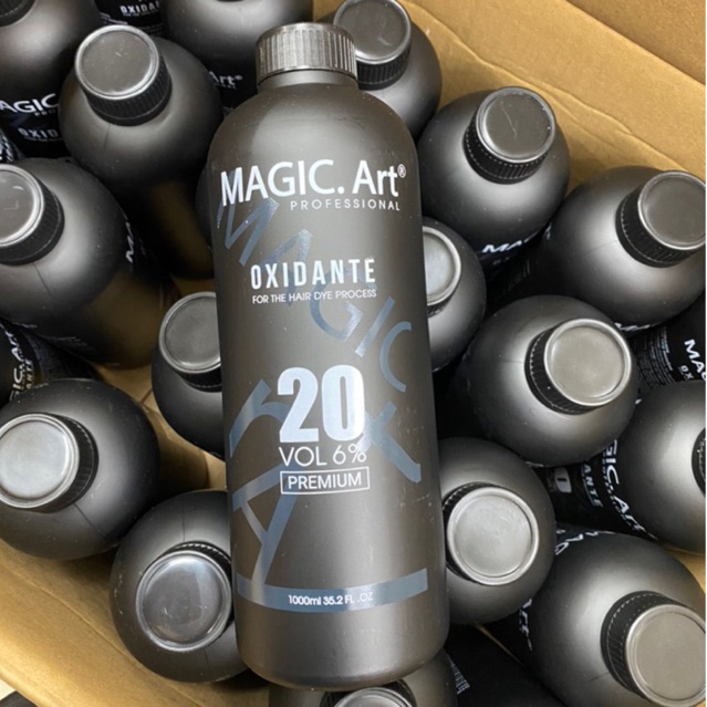 Oxy trợ nhuộm MGIC.Art hương bạc hà chống xót da đầu chai 1000ml
