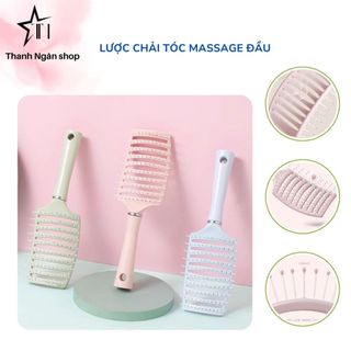 Lược chải tóc tạo kiểu nhựa ABS dẻo dai thiết kế vòng cung tạo kiểu dễ dàng được bọc đầu massage gỡ rối tóc hiệu quả