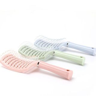 Lược chải tóc tạo kiểu nhựa ABS dẻo dai thiết kế vòng cung tạo kiểu dễ dàng được bọc đầu massage gỡ rối tóc hiệu quả