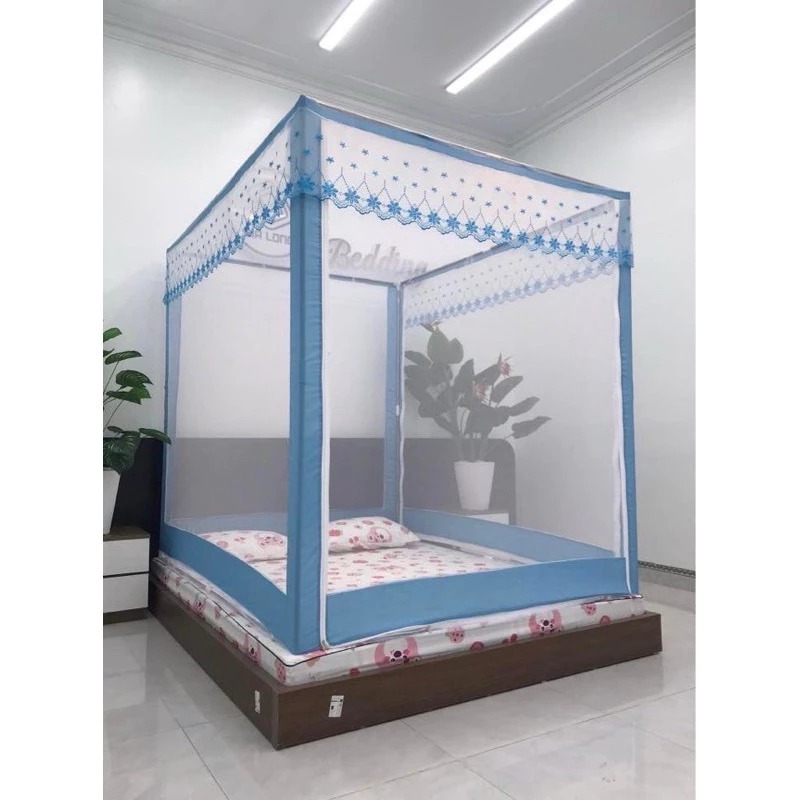 Màn Khung Không Khoan Tường 2 Cửa Cao Cấp | Mùng Chống Muỗi Khung Inox Chắc Chắn