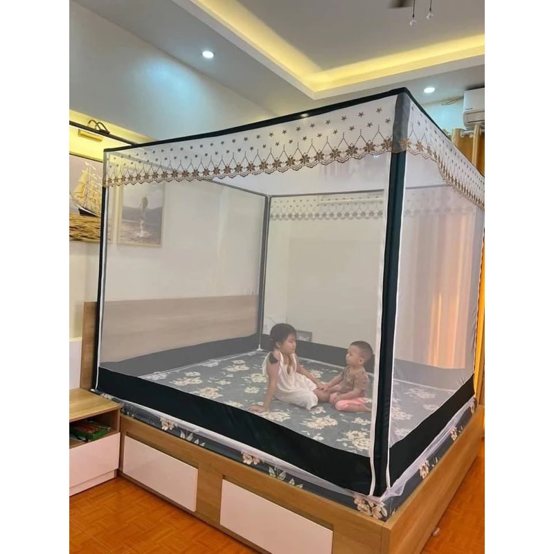 Màn Khung Không Khoan Tường 2 Cửa Cao Cấp | Mùng Chống Muỗi Khung Inox Chắc Chắn