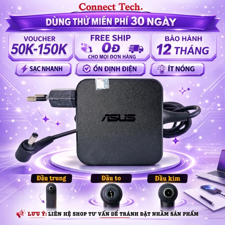 Sạc Laptop Asus dùng cho Asus Vivobook Zenbook 2.37A 45W 3.42A/65W Sạc máy tính Asus NEW ZIN MÁY