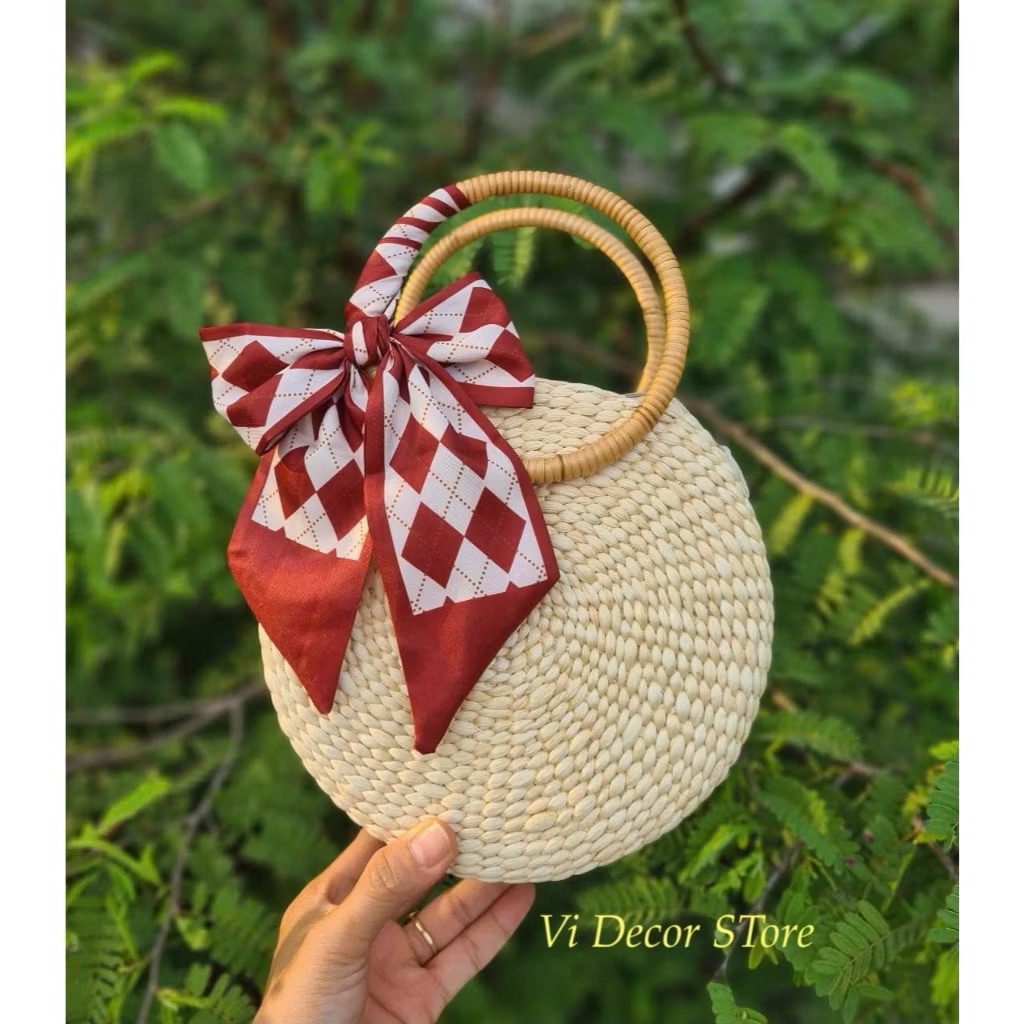 Kho sỉ túi cói - Túi lục bình chụp hình đi biển- Túi đi du lịch vintage
